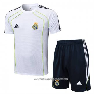 Fato de Treino Real Madrid 2025-2026 Manga Curta Branco - Calcas Curta