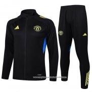Jaqueta de Treinamento Manchester United 2025-2026 Crianca Preto Amarelo