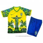 Camisola Brasil Jesus 2025-2026 Crianca Amarelo