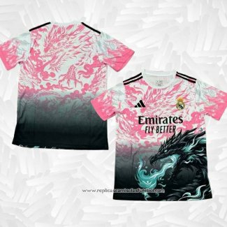 Camisola Real Madrid Dragon 2025-2026 Preto Tailandia Rosa