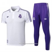 Conjunto Polo del Real Madrid 2025-2026 Branco Purpura