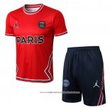 Fato de Treino Paris Saint-Germain Jordan 2022-2023 Manga Curta Vermelho - Calcas Curta