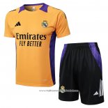 Fato de Treino Real Madrid 2024-2025 Manga Curta Amarelo - Calcas Curta