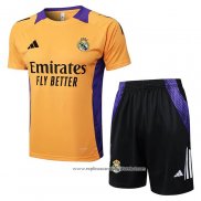 Fato de Treino Real Madrid 2024-2025 Manga Curta Amarelo - Calcas Curta