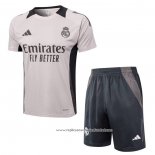 Fato de Treino Real Madrid 2024-2025 Manga Curta Rosa Claro - Calcas Curta