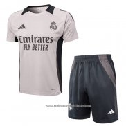 Fato de Treino Real Madrid 2024-2025 Manga Curta Rosa Claro - Calcas Curta