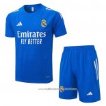 Fato de Treino Real Madrid 2025-2026 Manga Curta Azul Branco - Calcas Curta