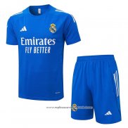 Fato de Treino Real Madrid 2025-2026 Manga Curta Azul Branco - Calcas Curta