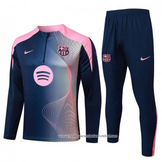 Sueter de Treinamento Barcelona 2025-2026 Crianca Azul Rosa