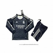 Camiseta Real Madrid 2º Manga Larga Nino 2025-2026