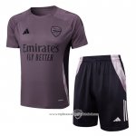 Fato de Treino Arsenal 2024-2025 Manga Curta Cinza Purpura - Calcas Curta