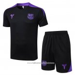 Fato de Treino Barcelona 2025-2026 Manga Curta Preto - Calcas Curta