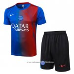 Fato de Treino Paris Saint-Germain 2025-2026 Manga Curta Azul Vermelho - Calcas Curta