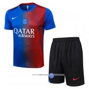 Fato de Treino Paris Saint-Germain 2025-2026 Manga Curta Azul Vermelho - Calcas Curta
