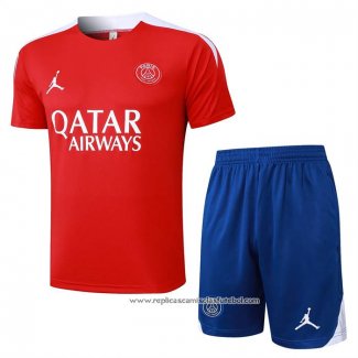 Fato de Treino Paris Saint-Germain Jordan 2024-2025 Manga Curta Vermelho - Calcas Curta