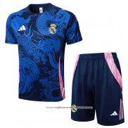Fato de Treino Real Madrid Dragon 2024-2025 Manga Curta Azul - Calcas Curta
