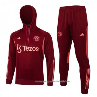 Sueter de Treinamento Manchester United 2023-2024 Vermelho Oscuro