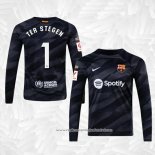 Camisola Barcelona Jogador Goleiro Ter Stegen 2023-2024 Manga Comprida Preto