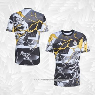 Camisola Pre Match del Real Madrid 2025-2026 Preto Branco