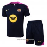 Fato de Treino Barcelona 2025-2026 Manga Curta Preto Purpura - Calcas Curta