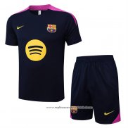 Fato de Treino Barcelona 2025-2026 Manga Curta Preto Purpura - Calcas Curta