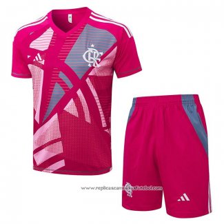 Fato de Treino Flamengo 2025-2026 Manga Curta Rosa - Calcas Curta