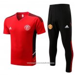 Fato de Treino Manchester United 2022-2023 Manga Curta Vermelho