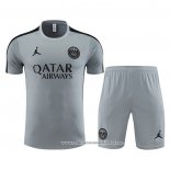 Fato de Treino Paris Saint-Germain Jordan 2023-2024 Manga Curta Cinza - Calcas Curta