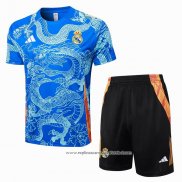 Fato de Treino Real Madrid Dragon 2024-2025 Manga Curta Azul - Calcas Curta