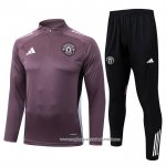 Sueter de Treinamento Manchester United 2025-2026 Crianca Purpura