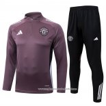 Sueter de Treinamento Manchester United 2025-2026 Crianca Purpura