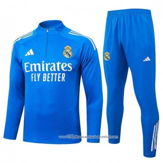 Sueter de Treinamento Real Madrid 2025-2026 Crianca Azul