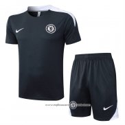 Fato de Treino Chelsea 2025-2026 Manga Curta Cinza - Calcas Curta