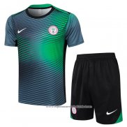 Fato de Treino Nigeria 2024-2025 Manga Curta Verde - Calcas Curta Cinza