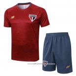 Fato de Treino Sao Paulo 2025-2026 Manga Curta Vermelho - Calcas Curta