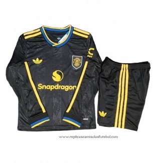 Camisola 3º Manchester United 2025-2026 Crianca Manga Comprida