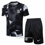 Fato de Treino Corinthians 2025-2026 Manga Curta Preto - Calcas Curta