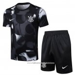 Fato de Treino Corinthians 2025-2026 Manga Curta Preto - Calcas Curta