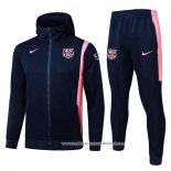 Fato de Treino Hoodie Barcelona 2025-2026 Crianca Preto Rosa