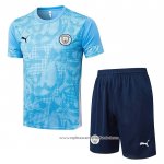 Fato de Treino Manchester City 2025-2026 Manga Curta Azul - Calcas Curta