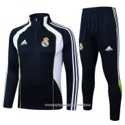 Sueter de Treinamento Real Madrid 2025-2026 Crianca Preto Branco