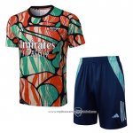 Fato de Treino Arsenal 2024-2025 Manga Curta Vermelho Verde - Calcas Curta