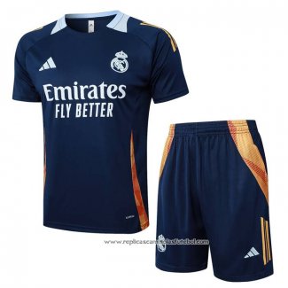 Fato de Treino Real Madrid 2024-2025 Manga Curta Azul - Calcas Curta