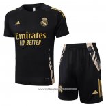 Fato de Treino Real Madrid 2024-2025 Manga Curta Preto - Calcas Curta