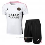 Fato de Treino Paris Saint-Germain Jordan 2024-2025 Manga Curta Branco - Calcas Curta