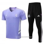Fato de Treino Real Madrid 2022-2023 Manga Curta Purpura