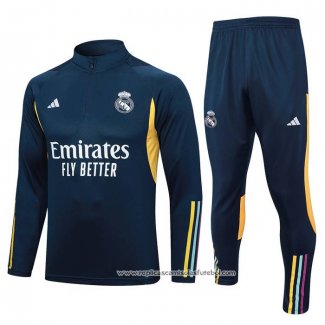 Sueter de Treinamento Real Madrid 2023-2024 Crianca Azul