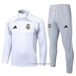 Sueter de Treinamento Real Madrid 2025-2026 Crianca Branco Cinza