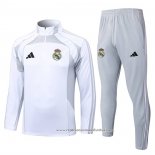 Sueter de Treinamento Real Madrid 2025-2026 Crianca Branco Cinza